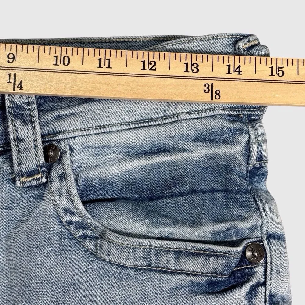True Religion Jeans Mens 29x34 Rocco Relaxed Skinny Light Wash Blue Denim
